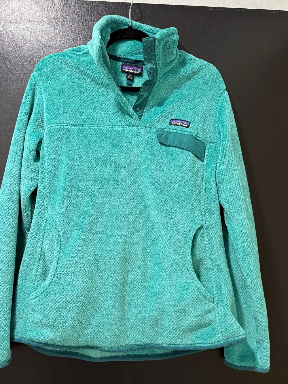 Patagonia Women's Teal Snap-Button Fleece Pullover